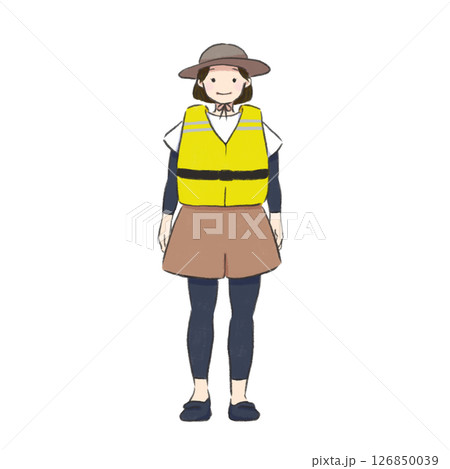 川遊びの服装をした女性 126850039
