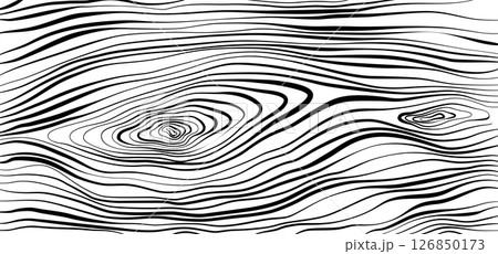 Wood texture. Clack wooden plank, cutting board, floor or table surface. Striped fiber textured background. Retro tree surface pattern in coloring style 126850173