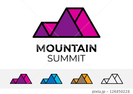 Mountain summit design for brand identity, modern and abstract element for business 126850228