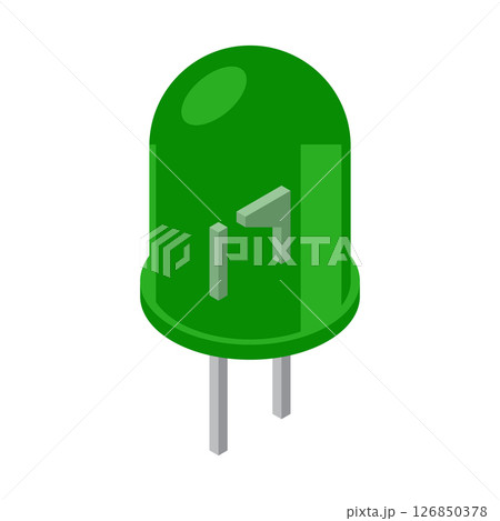 Green led isometric icon. LED semiconductor...のイラスト素材 [126850378] - PIXTA