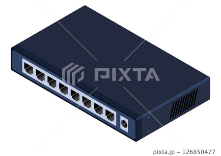 Isometric switch. Networking ethernet switch. Realistic isometric switch. Network technology. Vector illustration Isometric switch. Networking ethernet switch. Realistic isometric switch. Network technology. Vector illustration 126850477