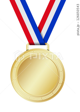 Realistic gold medal mockup. Gold medal with ribbon. Design winner golden medal prize. Winner award medal. Vector illustration Realistic gold medal mockup. Gold medal with ribbon. Design winner golden medal prize. Winner award medal. Vector illustration 126850543