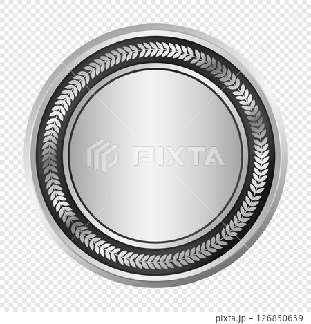 Silver medal. Realistic medal. Prize for winner. Reward isolated. Vector illustration Silver medal. Realistic medal. Prize for winner. Reward isolated. Vector illustration 126850639