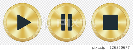 Play, pause, and stop buttons. Set of media player icons. Vector illustration Play, pause, and stop buttons. Set of media player icons. Vector illustration 126850677