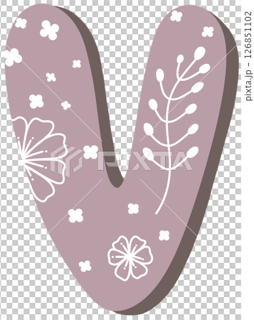 drawing of pink alphabet in floral pattern A to Z drawing of pink alphabet in floral pattern A to Z 126851102