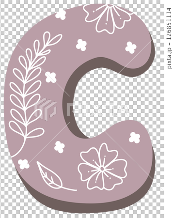 drawing of pink alphabet in floral pattern A to Z drawing of pink alphabet in floral pattern A to Z 126851114