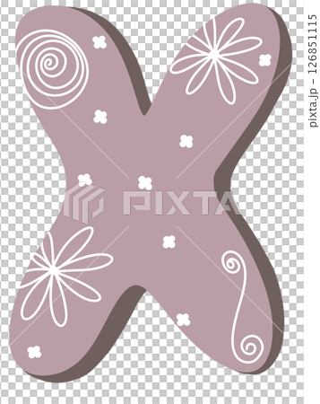 drawing of pink alphabet in floral pattern A to Z drawing of pink alphabet in floral pattern A to Z 126851115