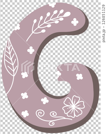 drawing of pink alphabet in floral pattern A to Z drawing of pink alphabet in floral pattern A to Z 126851129