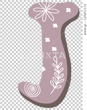 drawing of pink alphabet in floral pattern A to Z 126851131