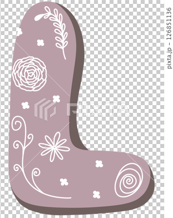 drawing of pink alphabet in floral pattern A to Z 126851136