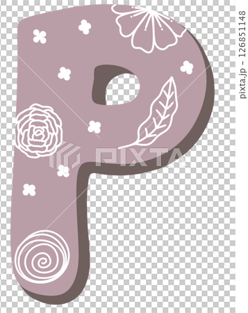 drawing of pink alphabet in floral pattern A to Z drawing of pink alphabet in floral pattern A to Z 126851148
