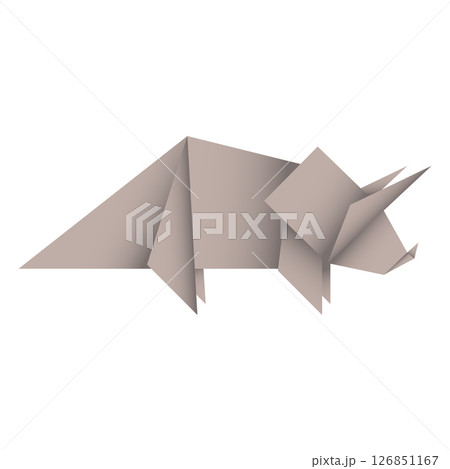 Dinosaur origami. Abstract dinosaur origami logo design. Animal origami. Paper origami. Vector illustration 126851167