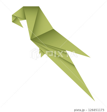 Parrot origami. Abstract parrot origami logo design. Animal origami. Paper origami. Vector illustration 126851173