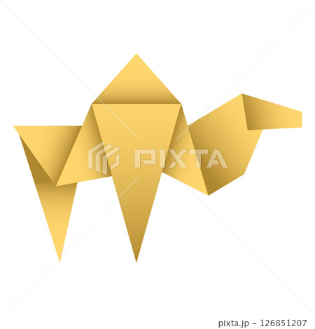 Camel origami. Abstract camel origami logo design. Animal origami. Paper origami. Vector illustration Camel origami. Abstract camel origami logo design. Animal origami. Paper origami. Vector illustration 126851207