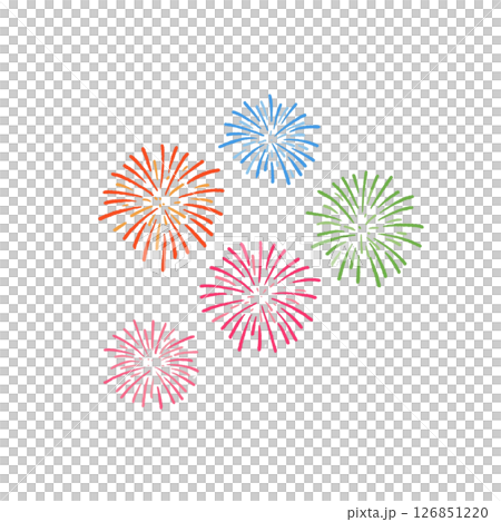 煙火插畫，圖標，素材，無背景，色彩鮮豔 126851220
