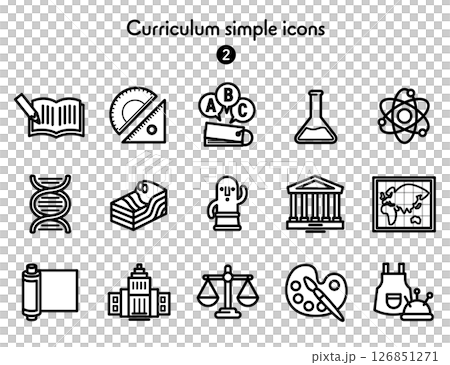 簡單的圖標集合科目和課程 簡單的圖標集合科目和課程 126851271