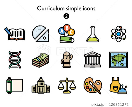 シンプルアイコン集 教科・授業 126851272