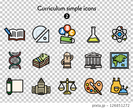 簡單的圖標集合科目和課程 簡單的圖標集合科目和課程 126851272