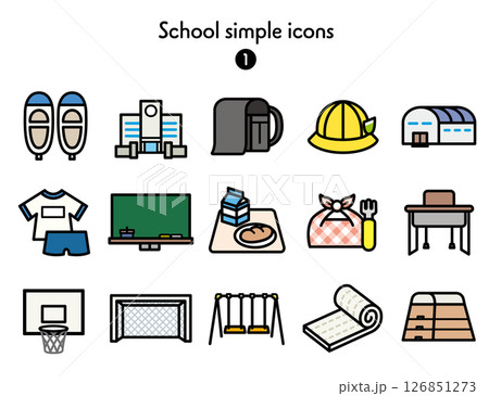 シンプルアイコン集 学校 シンプルアイコン集 学校 126851273