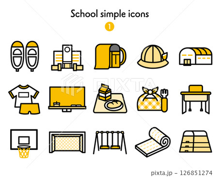 シンプルアイコン集 学校 126851274