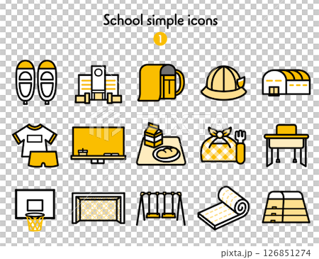 シンプルアイコン集 学校 126851274