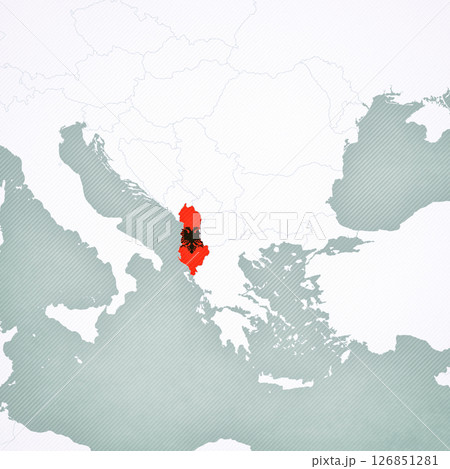 Map of Balkans - Albania 126851281