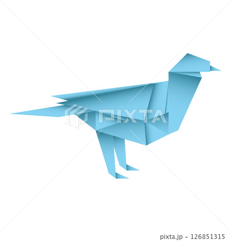 Bird origami. Abstract bird origami logo design. Animal origami. Paper origami. Vector illustration 126851315