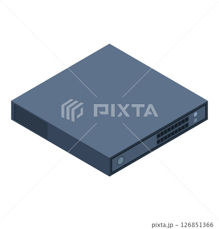 Isometric server. Server racks. Server boxes isolated. Network server room. Computer network technology. Vector illustration Isometric server. Server racks. Server boxes isolated. Network server room. Computer network technology. Vector illustration 126851366