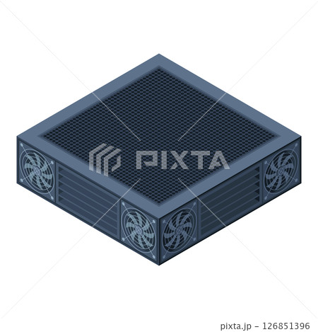 Isometric server. Server racks. Server boxes isolated. Network server room. Computer network technology. Vector illustration 126851396