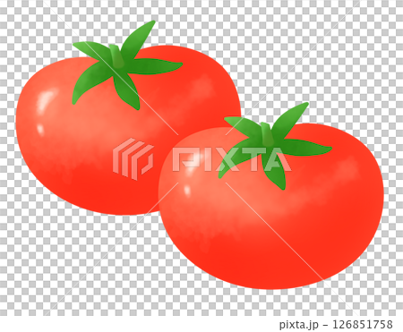 二個の赤いトマトのイラスト 126851758