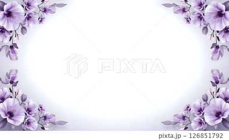 Soft Lavender Floral Background With Center Space 126851792