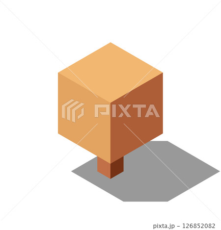 Isometric vector autumn tree. Tree isometric elements. Isometric tree element for landscape design. Park element 126852082