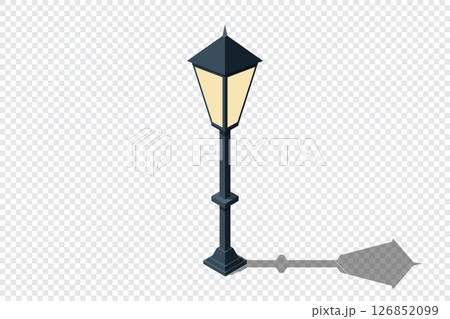 Isometric of light lamp pillar. Isometric street light. Isometric icon of a park light. Light pillar icon. Isometric outdoor lighting 126852099