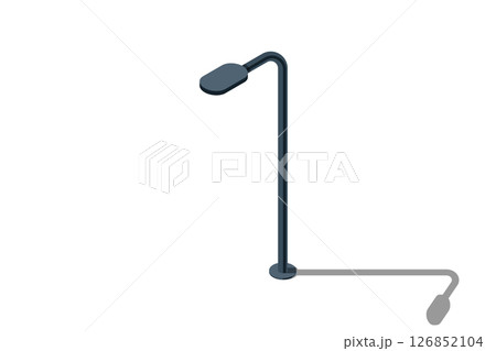 Isometric of light lamp pillar. Isometric street light. Isometric icon of a park light. Light pillar icon. Isometric outdoor lighting 126852104