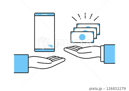 スマホの買い取りをイメージしたイラスト 126852279