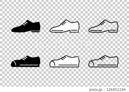 Leather shoes and sneakers icon set 126852284