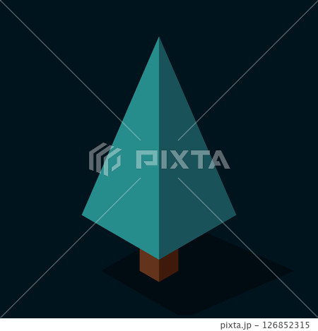 Isometric vector tree at night. Tree isometric elements. Isometric tree element for landscape design. Park element Isometric vector tree at night. Tree isometric elements. Isometric tree element for landscape design. Park element 126852315