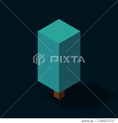Isometric vector tree at night. Tree isometric elements. Isometric tree element for landscape design. Park element Isometric vector tree at night. Tree isometric elements. Isometric tree element for landscape design. Park element 126852317
