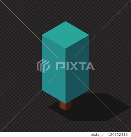 Isometric vector tree at night. Tree isometric elements. Isometric tree element for landscape design. Park element 126852318
