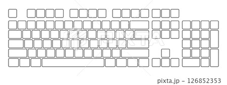 Computer keyboard button layout template for graphic use. Modern computer keyboard. Vector illustration 126852353