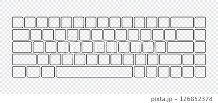 Computer keyboard button layout template for graphic use. Modern computer keyboard. Vector illustration 126852378