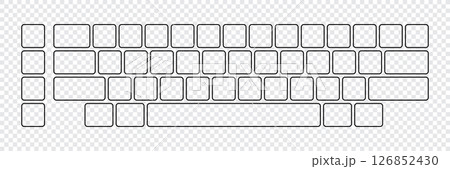 Computer keyboard button layout template for graphic use. Modern computer keyboard. Vector illustration 126852430