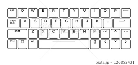 Computer keyboard button layout template with...のイラスト素材 [126852431] - PIXTA