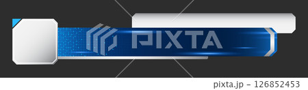 Futuristic design lower third banner. Broadcast news lower third banner template design. Lower third bar template for breaking news. Video headline title 126852453