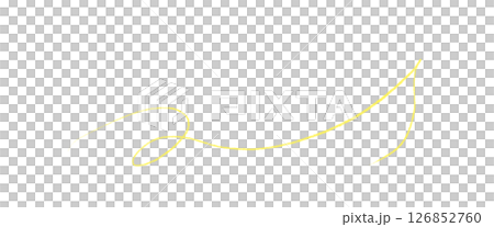 シンプルな黄色の手描き曲線のライン シンプルな黄色の手描き曲線のライン 126852760