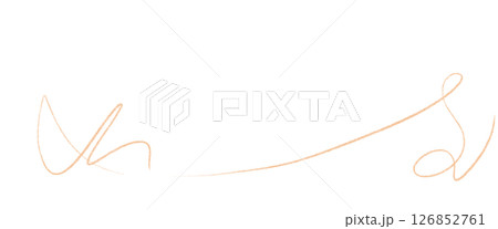 シンプルな勢いのある細い柔らかなオレンジ色のライン	 126852761