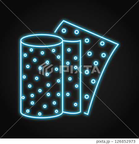 Abrasive sandpaper neon line icon 126852973