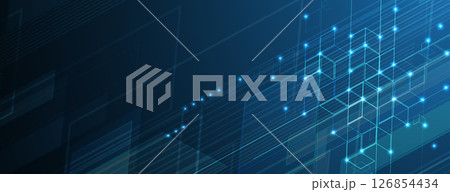 Abstract polygonal background technology concept, futuristic background 126854434