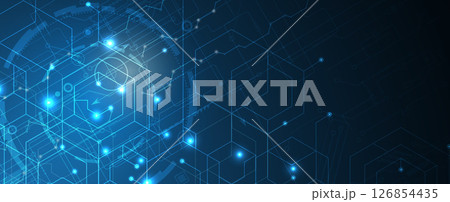 Abstract polygonal background technology concept, futuristic background 126854435