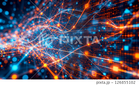 勢いがある未来的なデジタルイラスト Dynamic and futuristic digital i 勢いがある未来的なデジタルイラスト Dynamic and futuristic digital i 126855102